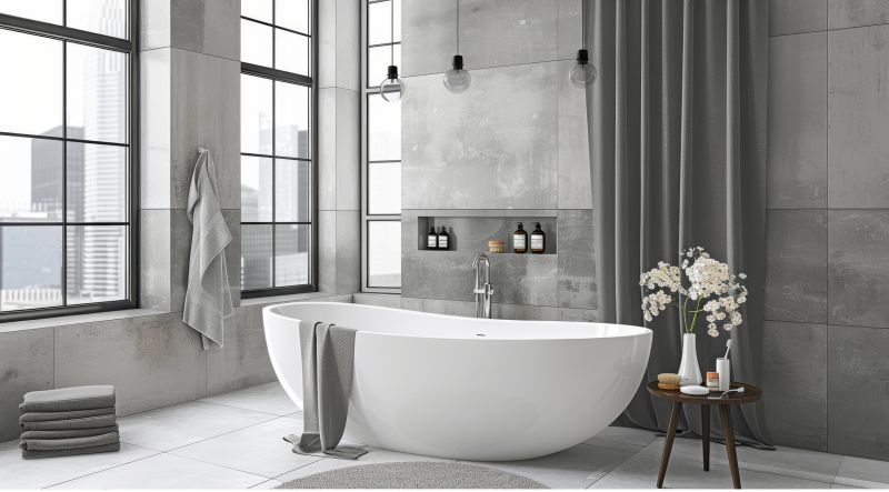 Bathroom with Installed Bathtub